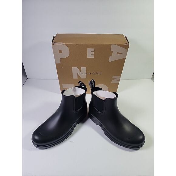 Rain Boots US Womens Size 6.5, Short, Black by PlanOne - Picture 6 of 7